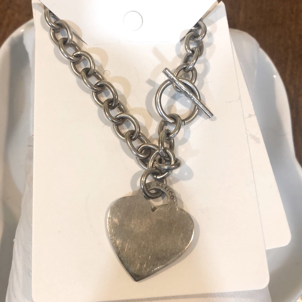 Tiffany inspired Chain Link Heart Sterling Silver